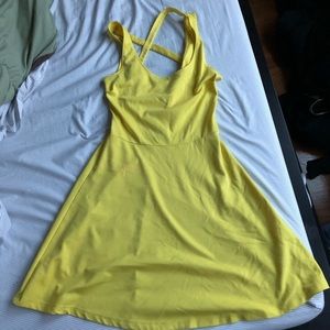 Yellow H&M crossback skater dress